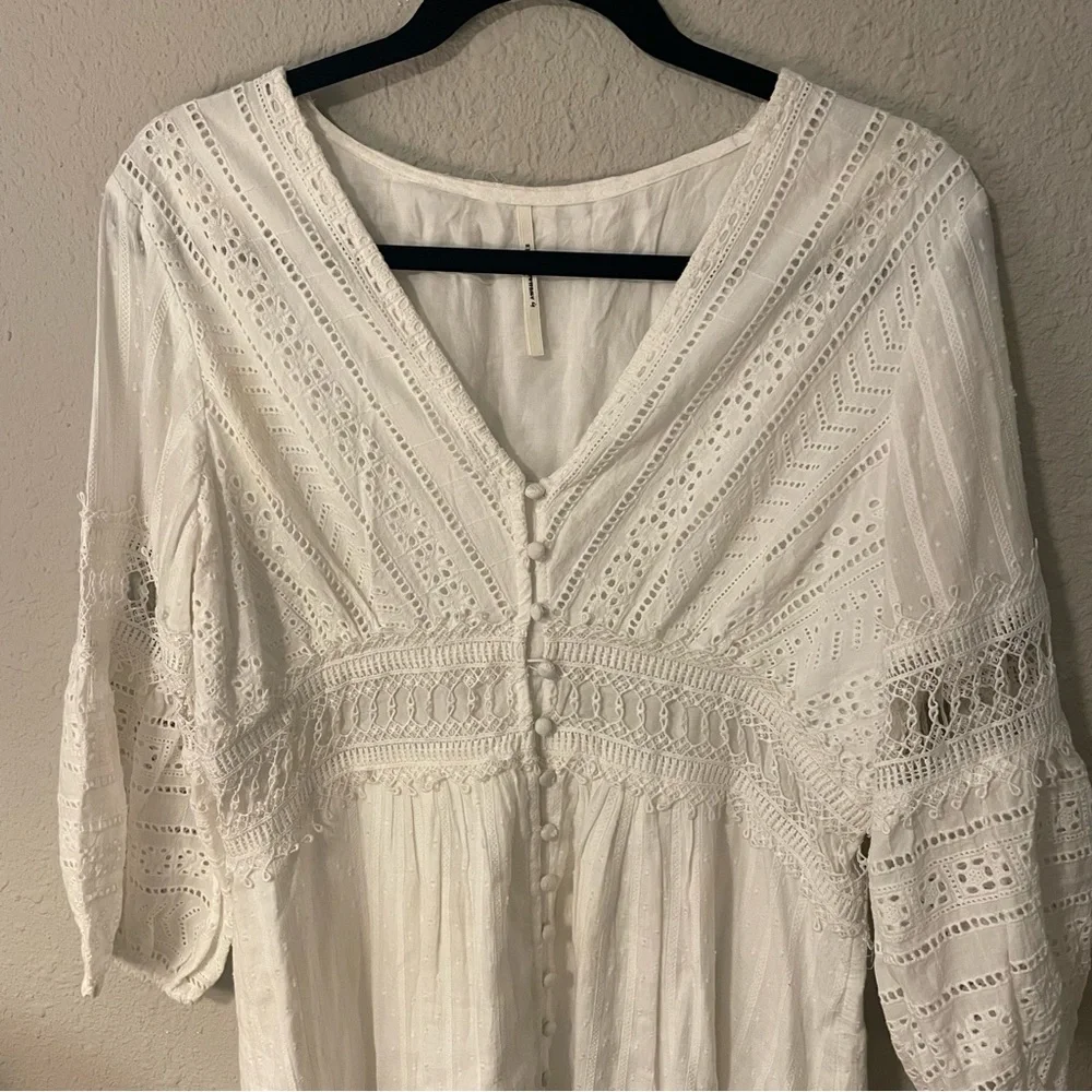 Anthropologie White Midi Dress - Picture 6 of 6
